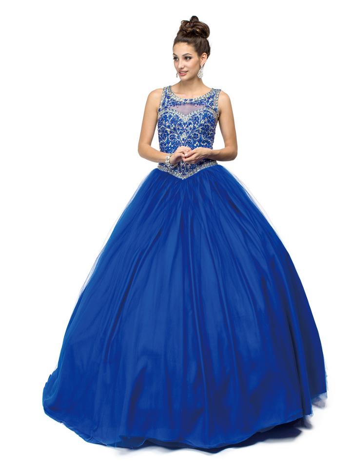 Dancing Queen - 1121 Scoop Neck Beaded Ballgown