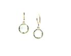 Tresor Collection - Green Amethyst Round Faceted Simple Dangle Earrings In 18k Yellow Gold