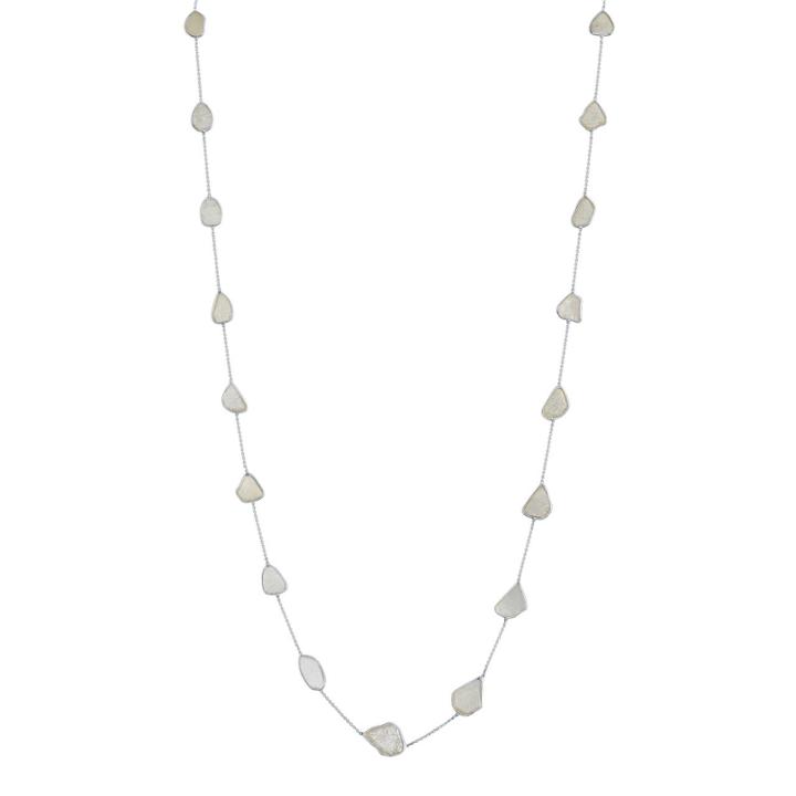 Tresor Collection - Organic Diamonds Slice Necklace In 18k White Gold