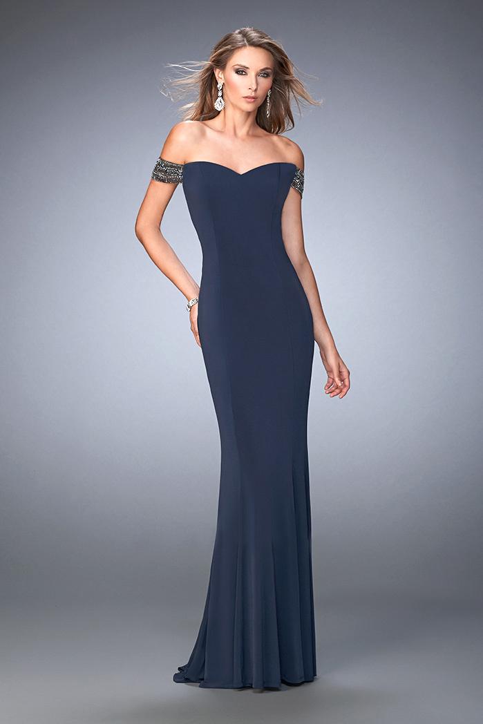 La Femme - 22295 Dazzling Off-shoulder Sweetheart Gown