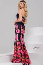Jovani - Floral Sweetheart Mermaid Dress 47807