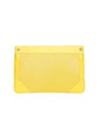 Mofe Handbags - Lacuna Sleek Clutch Yellow/brass / Genuine Leather