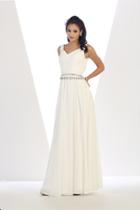 Captivating Jeweled V-neck Chiffon A-line Dress