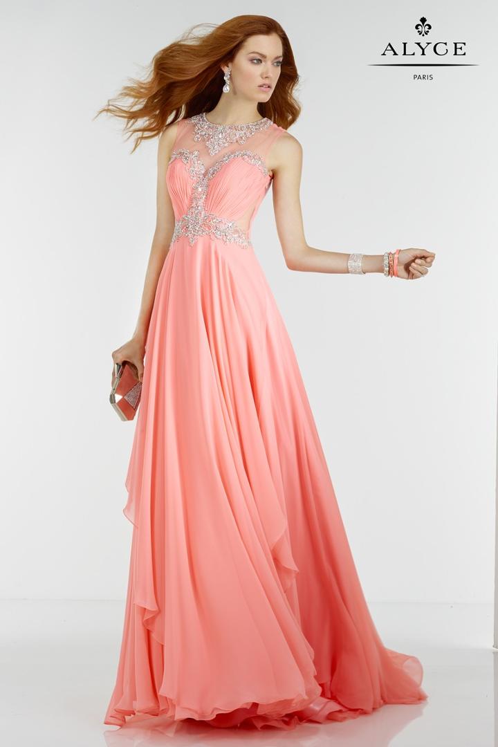 Alyce Paris - 6544 Long Dress In Pink Coral