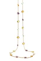 Tresor Collection - 18k Yellow Gold Long Necklace With Multicolor Quartz