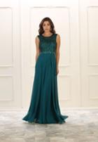 May Queen - Mq1519 Cap Sleeve Soutache Adorned A-line Bridal Gown