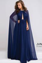 Jovani - Crystal Jeweled Neckline Chiffon Prom Dress Jvn48493