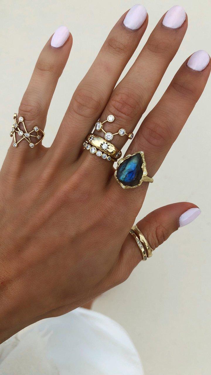 Logan Hollowell - Blue Moon Queen Water Drop Labradorite Ring