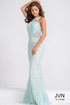 Jovani - Sleeveless Fitted Lace Long Dress Jvn36779