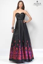Alyce Paris - 6672 Long Dress In Black Red