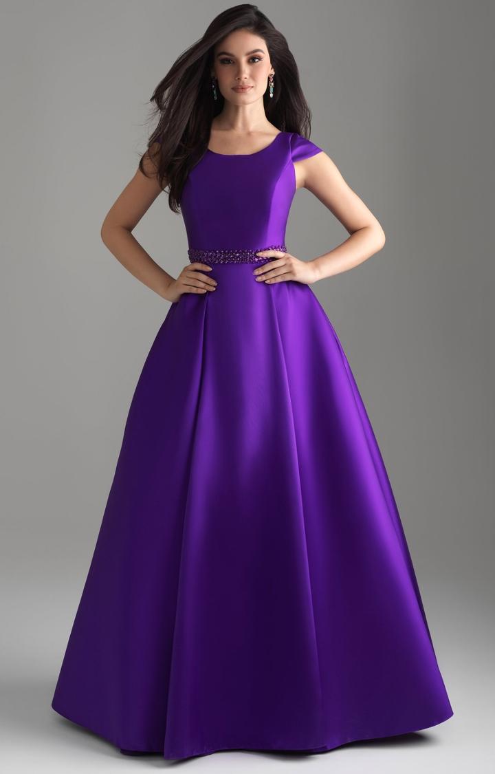 Madison James - 18-801m Classy A-line Mikado Gown