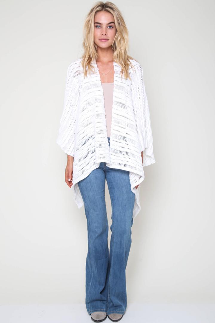 Goddis - Kali Drape Sweater In White