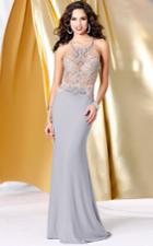 Shail K - Halter Long Gown With Crystal Details 4087