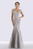 Feriani Couture - 18721 V-neckline Embellished Mermaid Gown