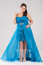 Sydney's Closet - Sc7112 Plus Size Dress In Ocean Blue