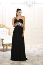 May Queen - Rq7522 Sweetheart Floral Empire Evening Gown