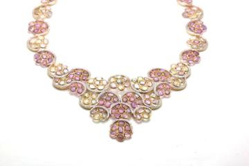 Tresor Collection - Multicolor Sapphire And Diamond Necklace In 18k Yellow Gold