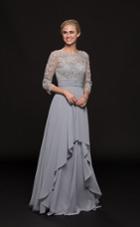 Glow By Colors - G800 Illusion Jewel Appliqued A-line Gown