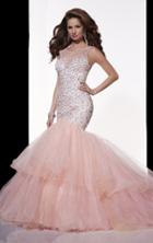 Panoply - 44257 Beaded Illusion Bateau Tulle Mermaid Dress