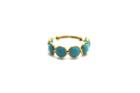 Tresor Collection - Turquoise Stackable Ring Bands With Adjustable Shank In 18k Yellow Gold M4410tq