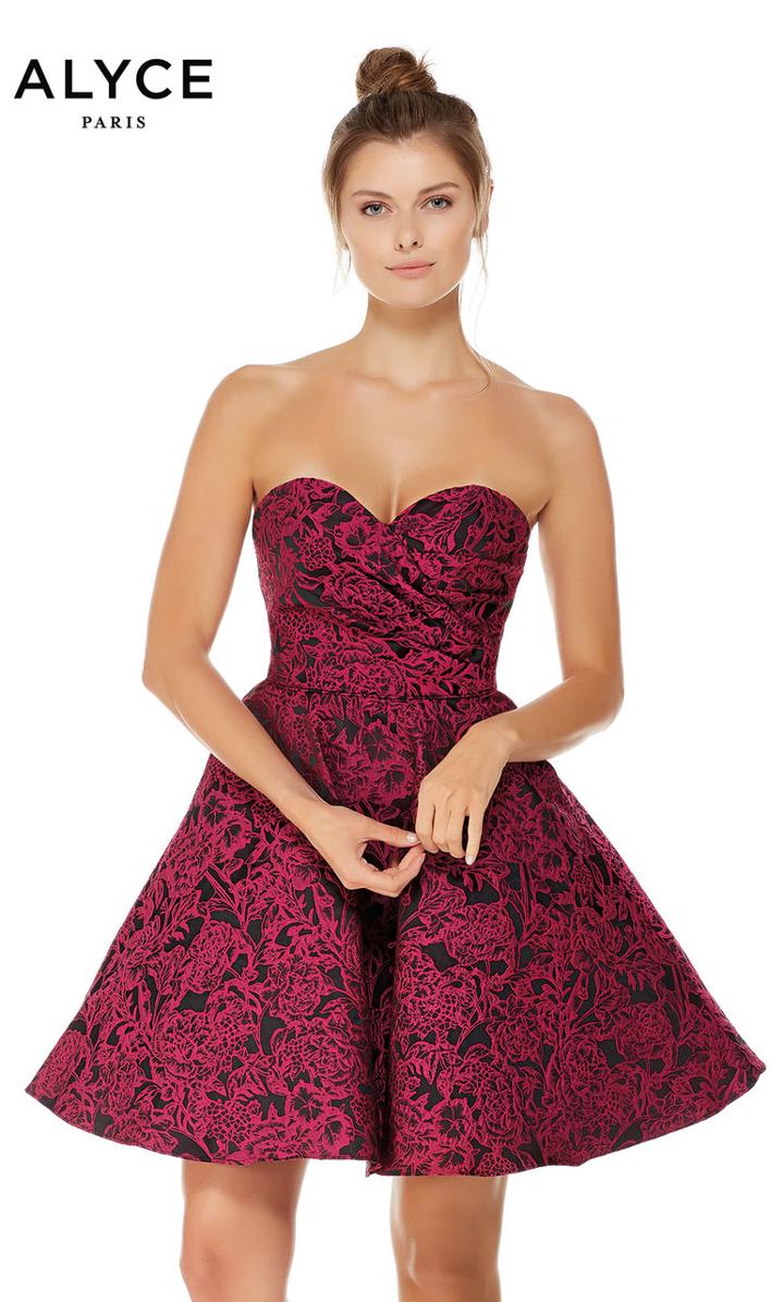 Alyce Paris - 3785 Strapless Jacquard Sweetheart A-line Dress