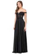 Dancing Queen - Beaded Off Shoulder Chiffon Evening Dress