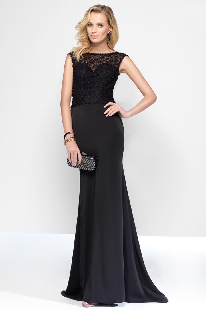 Alyce Paris Black Label - 5817 Laced Bateau Neck Sheath Dress