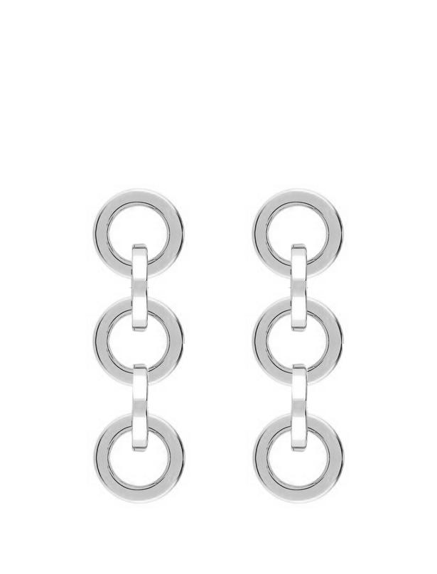 Bonheur Jewelry - Elle Silver Interlocked Drop Hoops