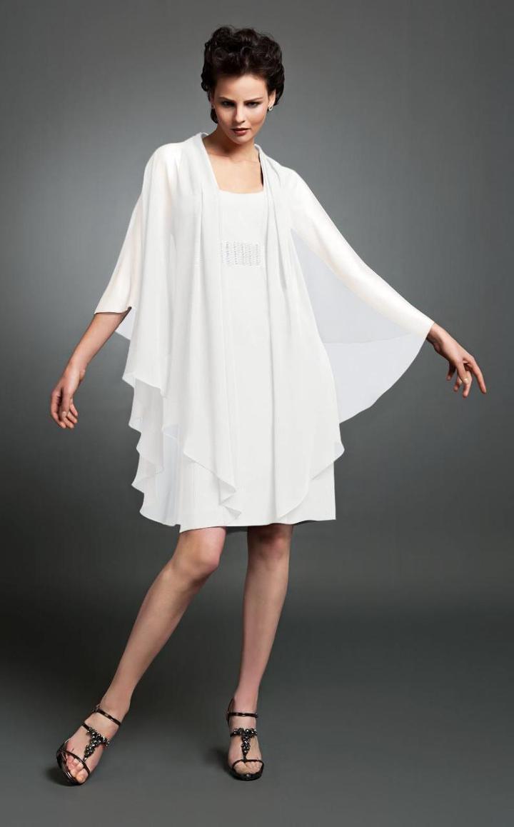 Daymor Couture - Bejeweled Sheath Dress With Shawl 101