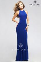 Faviana - Charming High Neck Jersey Dress With Cutout Sheer Back 7779