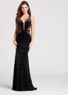 Ellie Wilde - Ew118028 Illusion Deep V-neck Sheath Dress