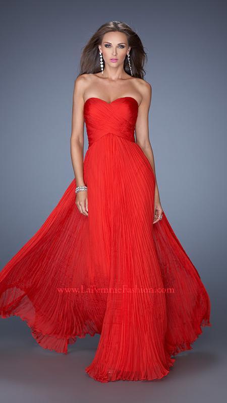 La Femme - Long Crinkle-pleated Chiffon Prom Dress 19573