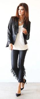 Sloane Fringed Leather Jean