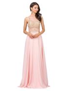 Dancing Queen - Sheer Embroidered Pleated Evening Dress