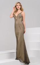 Jovani - 50595 Deep V-neck Fitted Evening Gown