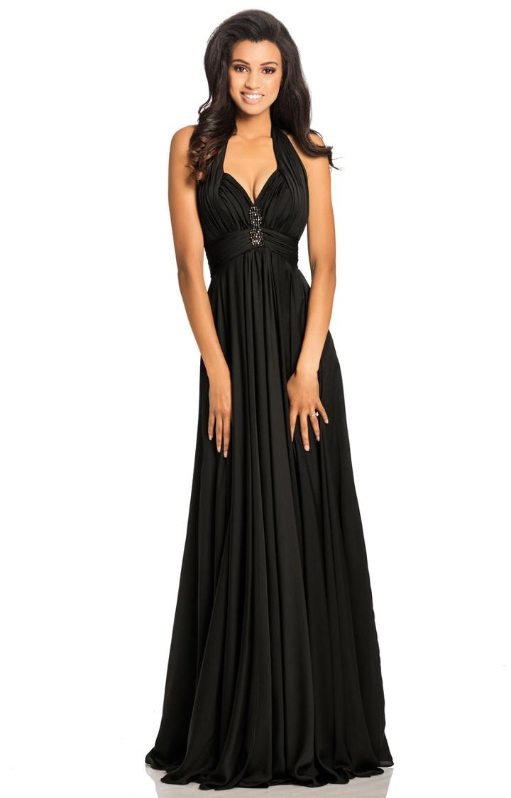 Johnathan Kayne - 8074 Plunging Halter Ruched Empire Gown