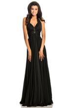 Johnathan Kayne - 8074 Plunging Halter Ruched Empire Gown