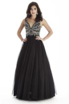Jolene Collection - 17051 Geo-beaded Illusion Long Gown