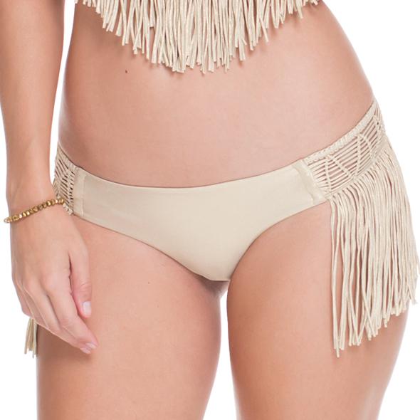 Luli Fama - Heart Of A Hippie Weave Fringed Skimpy Bottom In Gold Rush (l478620)
