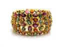 Tresor Collection - Multi Color Tourmaline And Diamond Bracelet In 18kt Yellow Gold 481108228