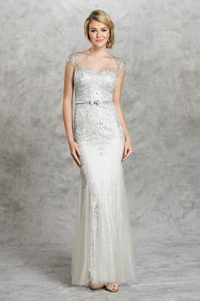 Aspeed - L1402 Glittering Embroidered Illusion Evening Dress