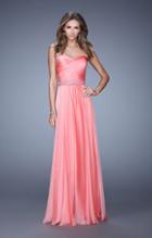 La Femme - 20527 Wrap Ruched Chiffon Gown