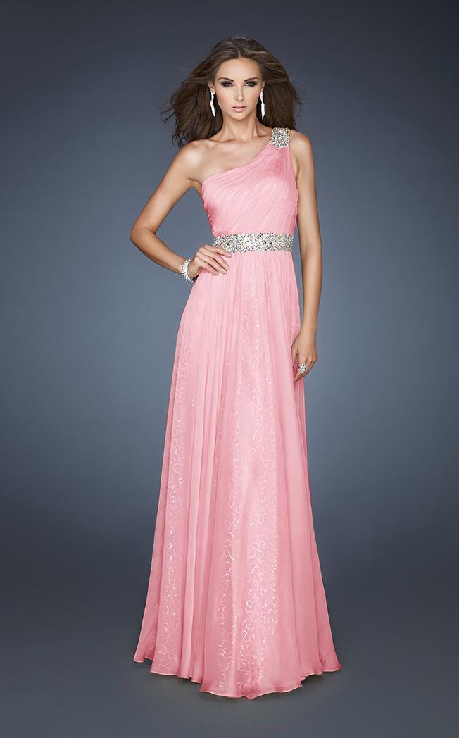La Femme - 18747 Sequined Asymmetric A-line Dress