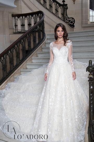 Rachel Allan Bridal - Lace Applique Illusion Bateau A-line Gown M621
