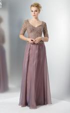 Marsoni By Colors - M101 Illusion A-line Chiffon Gown