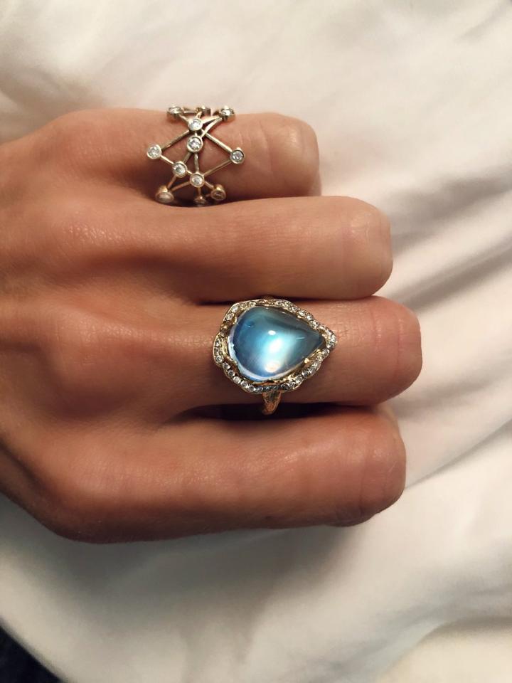 Logan Hollowell - Queen Blue Moonstone Sheen Ring
