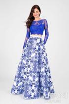 Terani Prom - Illusion And Printed Two-piece Gown 1712p2750