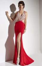 Studio 17 - 12541 Embellished V-neck Sheath Dress
