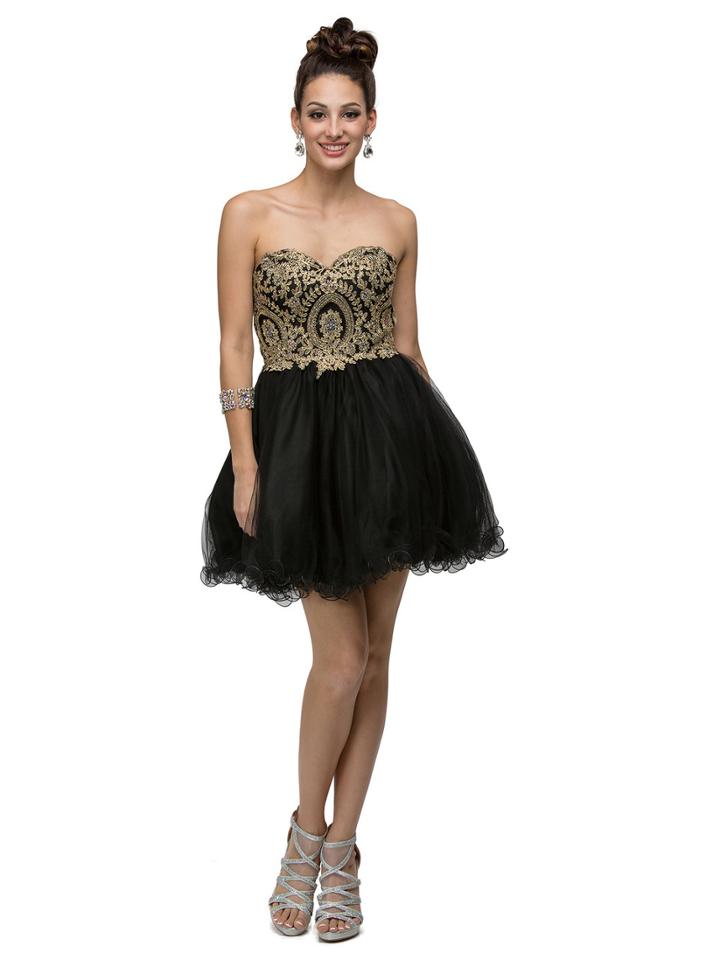 Dancing Queen - 9100 Strapless Embroidered Cocktail Dress