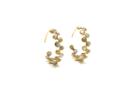 Tresor Collection - Rose Cut Champaign Diamond Hoop Earrings In 18k Yellow Gold